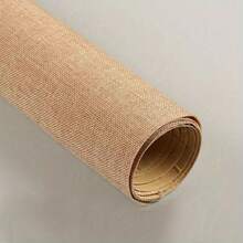 1 cuộn vải tự dính 100% lanh nguyên chất - Vải thủ công DIY thích hợp để trang trí nhà cửa, dán tường, khăn trải bàn, làm thủ công - Vật liệu tự nhiên - Nhiều màu - Xem 2