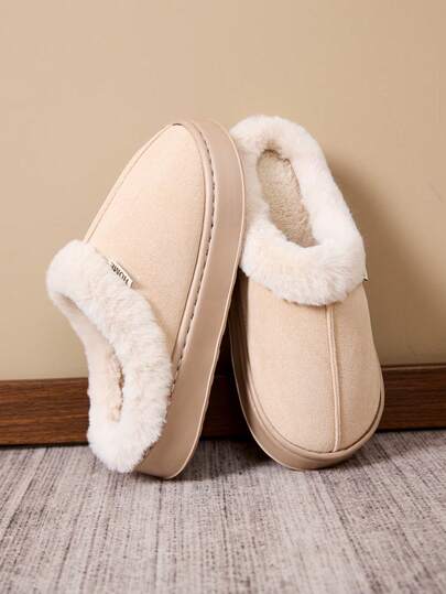Women's Thermal Lined Warm Slippers For Indoors, Thick Anti-Slip Comfortable House Shoes For Bedroom, Autumn/Winter
