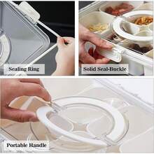 MineSign 2Pack Divided Snackle Box With Lids Stackable Food Serving Tray For FruitandVeggie Plastic Fridge Storage Container For Pantry Freezer Clear Snack Box For Meal Prep Candy Nuts Spice - 1 Paket dengan 8 pembagi - View 6