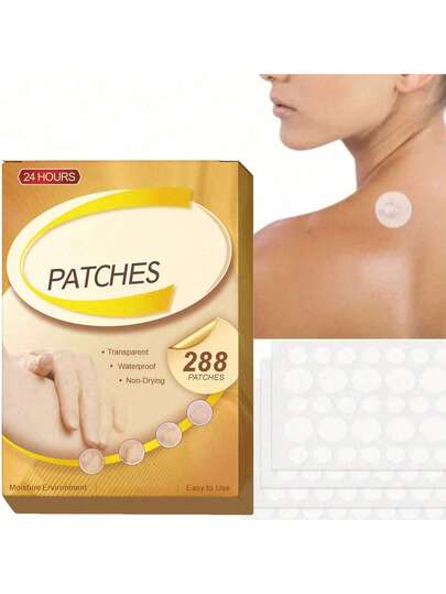 288 piezas de adhesivo transparente de cuidado, cómodo y transpirable, pegado firmemente
