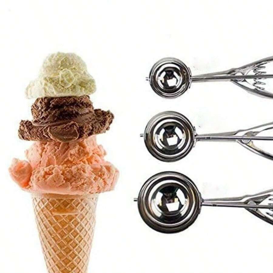 1pc Durable Spherical Food Scoop, Suitable For Fruit Scoop Food Safety, Ice Cream And Fruit Spoon,Heavy Duty Medium Ice Cream/Cookie Dough Scoop