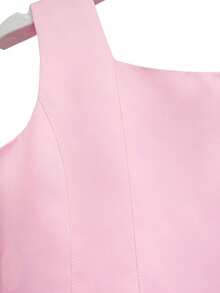 2 件套女童优雅方领荷叶边下摆吊带连衣裙，带袖口，适合庆典、派对、生日、万圣节、圣诞节、秋冬 - 粉色 - 查看 7