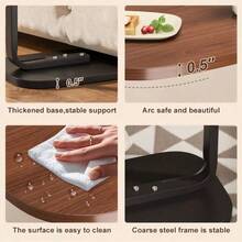 Multi-Functional C-Shaped Side Table, With A Sturdy Metal Frame, It Saves Space And Is Easy To Move. It Is A Compact Coffee Table Suitable For Decoration In Living Rooms And Bedrooms, And Also Suitable For Outdoor Use. It Is The Top Choice For Gifts Or Personal Use. - Black Bracket + Walnut Pattern - View 6