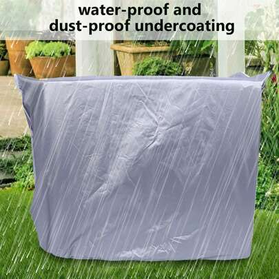 Funda para aire acondicionado de 94 x 40 x 73 cm, funda para aire acondicionado exterior, protector para unidades exteriores, funda cuadrada plateada impermeable, antipolvo y antinieve, fácil de limpiar.