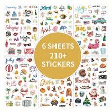 1pc/210/530 Cute Festival And Seasonal Planning Stickers, Perfect For Daily Planning, Monthly Celebrations, Calendar Organization, Scrapbooks And General Event Management Labels