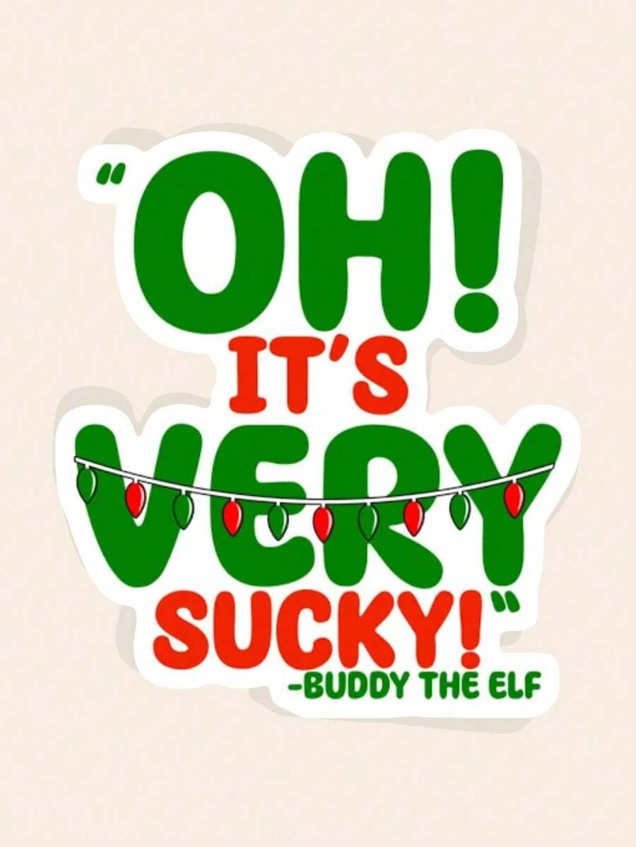 2 PIEZAS "¡Oh, es MUY malo! -Buddy el Duende", Pegatina de Duende | Pegatinas para Portátil | Pegatinas para Portátil | Calcomanía de Vinilo para Portátil, Vaso, Teléfono