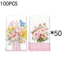 1set/2pcs/100pcs Flower And Pink Checkered Pattern Kitchen Towels And Dishcloths Are Suitable For Interior Decoration In Restaurants, Kitchens And Bathrooms, Party Decoration, Festival Gifts, And Can Also Be Given As Presents - Multicolor - View 11