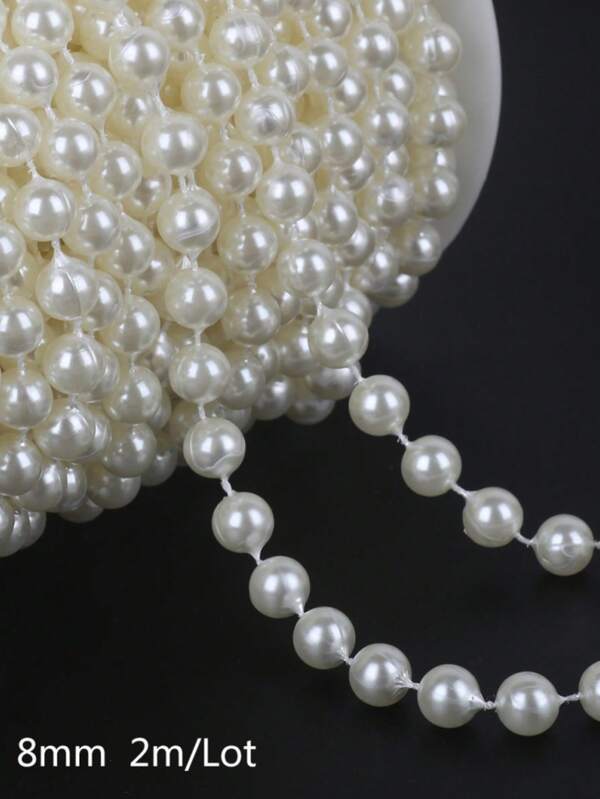 1 rolo de cordão de pérolas, corrente de pérolas, materiais para fazer joias faça você mesmo, decoração de colar, decoração de cena de casamento, decorações para fazer joias, pulseira, colar