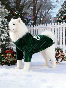 圣诞派对宠物服装，适合小型、中型和大型犬和猫，秋冬季 - 紅色 - 查看 8