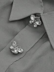 مجموعة أزرار معدنية مزينة بالكريستال اللامع والراين ستون، 1 قطعة/2 قطعة/4 قطع، إكسسوار أنيق وفاخر مناسب للسترات والجواكت والقمصان والبدل والفساتين وملابس أخرى، مستلزمات خياطة زخرفية يدوية