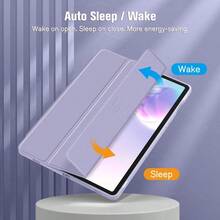 YQQ Fintie Hybrid Slim Case For Samsung Galaxy Tab S10 Lite S10 FE S9 FE 10.9 Inch Tab S9 11 Inch With S Pen Holder Shockproof Cover With Clear Transparent Back Shell Auto Wake Sleep Lilac Purple5801 - Tím tử đinh hương - Xem 5