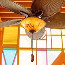 30cm Beaded Pull Chain Ceiling Fan Light Wooden Pendant Lamp - Multicolor - View 6