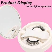 1对磁性假睫毛，自然交叉磁性假睫毛，分段式假睫毛，可重复使用，易于佩戴和卸除，女士适用 - 自然纖長款 - 查看 3