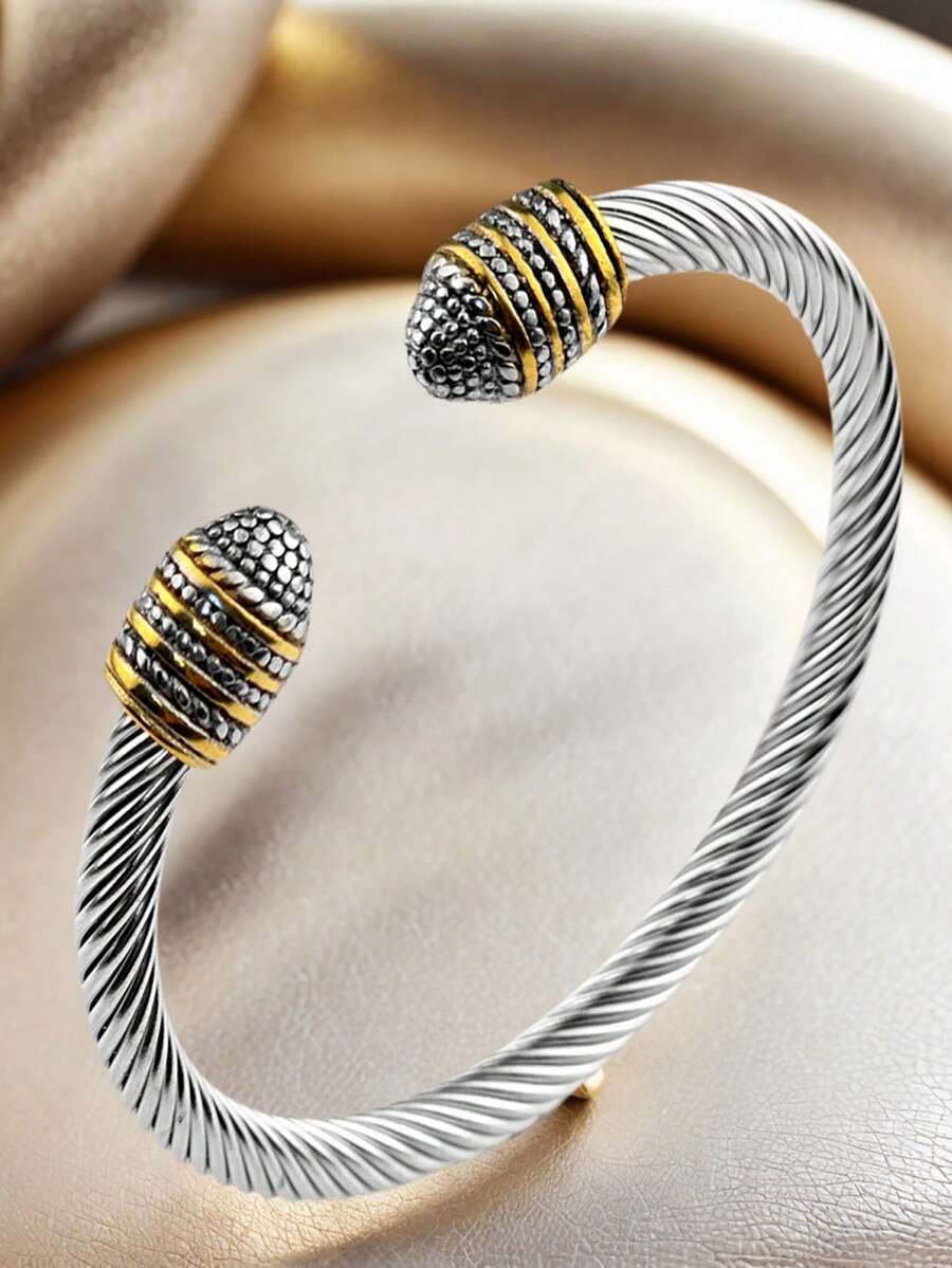 1 st. modernt retro klassiskt rostfritt stål flerfärgat armband för kvinnor, present till mamma, älskare, vän, födelsedag, fest, vacker