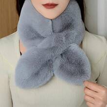 Women's Elegant Faux Fur Scarf Necklace - Ultra Soft & Warm Winter Neck Wrap, Luxurious Fluffy Criss-Cross Design, Versatile Fashion Accessory For Outdoor & Formal Occasions, Easy Care (Dry Clean) - Multipurpose Wear From Day To Night - Multicolor - View 6