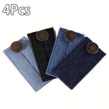 3/4pcs Elastic Waist Extender, Adjustable Pants Waist Extender, Jeans Waist Extender, Waist Button Elastic Adjuster