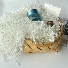 1 tờ, 20g, 30g, 50g, 100g Giấy vụn gói quà, Thích hợp cho tiệc cưới, ngày lễ tình nhân, Halloween, Ngày của cha, tiệc Ngày của mẹ, đồ trang trí, giấy nhăn Raffia bảo vệ quà tặng tinh tế - Màu trắng sữa nhăn nheo - Xem 4