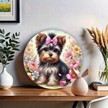 1pc 2D Cute Yorkshire Terrier Wall Art Decor, Yorkshire Terrier Decorative Sign, Suitable For Home, Pet Room And Modern Decor, Adding A Touch Of Playfulness