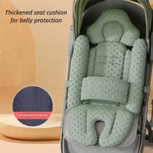 1 Stück universelle grüne Babywagen Baumwollauflage, universelle Plüschkissen Kinderwagensitzauflage, dicke warme Rückenlehnen-Kissen, atmungsaktive rutschfeste Matte für Babys