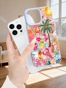 Colorful Tropical Fruit Print Phone Case, Shockproof And Durable Bumper Cover, Cute Summer Beach Pattern Design, Beautiful Artwork, Slim Fit And Scratch-Resistant, Perfect For Teens And Young Adults,Stylish Vacation Phone Accessory,Compatible With Iphone 17Promax/17Pro/17AIR/17/16Promax/16Pro/16Plus/16/15Promax/15Pro/15Plus/15/14Promax/14Pro/14Plus/14/13Promax/13Pro/13/12Promax/12Pro/12/11Promax/11Pro/11 - trắng - Xem 4