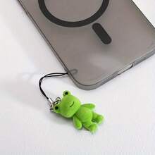 1 Cute Green Frog Charm Phone Strap - Resin Animal Keychain With Black String, Durable And Fashionable Accessory, Suitable For Keys, Bags And Phones, Perfect For Phone Decoration And Lanyard Use, Cute Phone Accessories, Bag Charms, Playful Design, Smooth Texture, Phone Charms, Fashion Lovers, Package Decoration, Fashion Accessories, Lightweight Accessories, Decorative Accessories, Fashion Lovers - ếch nhồi bông - Xem 3