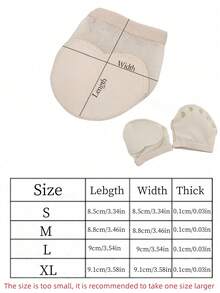 1 Pair Ballet Dance Toe Pad, Dancing Practice Shoes Foot Thongs Dance Paws Sole, Metatarsal Pads, Ball Of Foot Cushions - Multicolor - View 3