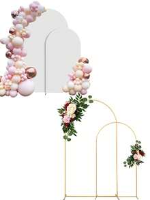 1 set/Ensemble de supports d'arche métallique Arche de mariage dorée Cadre d'arche de ballons pour anniversaire, révélation de sexe, Halloween, Noël, cérémonie d'anniversaire, fournitures de décoration d'arche
