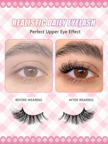 Asiteo 7对半透明假睫毛，3D水貂毛般蓬松柔软自然纤长可重复使用假睫毛，适合日常使用 - 半眼睫毛 - 查看 5