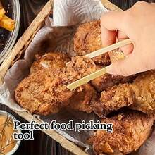 50pcs Wooden Tongs, Disposable Cooking Utensils, Mini Natural Bamboo Tongs For Cooking, Baking, Grilling, Suitable For Bubble Tea, Coffee Shops, BBQ, Food Clips, Kitchen Tools - Green - View 6