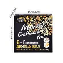 Set da 12 pezzi di pennarelli in metallo, con punte morbide e rigide, punta media, adatti per carta nera, creazione di biglietti, vetro, pittura su rocce, scrapbooking, album fai-da-te, ceramica