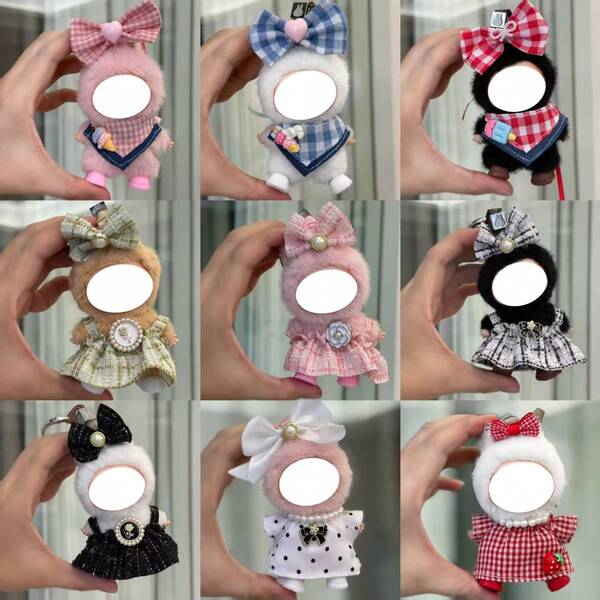 4.0 Mini Version ForLABUBU Doll Dress, 4th Generation ForLABUBU Classic Fragrant Wind Dress With Bow Set (Dress Only, Excluding Doll And Shoes)