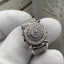 1PC Luxury Men's Fashion Zirconia Ring Wedding Band Engagement Party Casual Accessories Father's Day Birthday Christmas Gift Men's Luxury Jewelry US 6-13# - Bạc - Xem 11