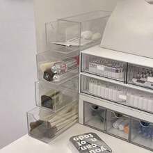 Multi-Tier Acrylic Desktop Organizer – Dustproof Drawer Storage For Stationery, Eyeglasses & Fashion Glasses