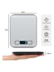 10kg Digital Kitchen Scale With High Precision Stainless Steel - Silver - View 5