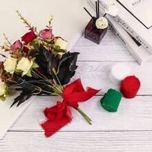 1 Rolle/3 Rollen DIY handgemachtes Quasten Stoff Geschenkverpackung Chiffon Band, 3,8 cm x 5 m Fransen Kanten Bänder, Bänder geeignet für Hochzeitseinladungen, Weihnachtsgeschenk Dekoration, DIY Basteln, Schleifen Herstellen, Hochzeitsdekoration, Brautstrauß, Geschenkverpackung, Party Dekorationen (Rot)