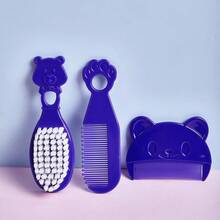 3件套婴儿熊造型梳子套装，包含发刷、沐浴刷、新生儿乳痂刷、卡通熊造型梳理套装 - 彩色 - 查看 15