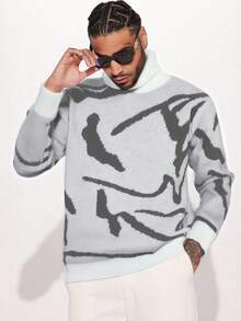 1pc Men's Knitted Sweater, Casual Outdoor Daily Commute Fashion Sports Versatile Street Style Loose Pullover, Autumn/Winter