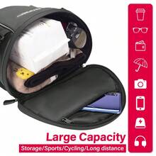 Waterproof Motorcycle Tail Bag Motorbike Back Seat Bags Waterproof Wear Resistant Multi-Functional Durable Moto Rider Backpack - màu đen - Xem 6