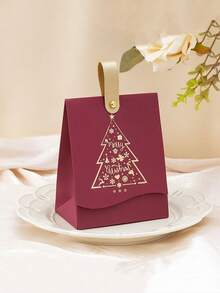 10pcs Christmas Gift Boxes - With Leather Handles, Christmas Tree Design In Holiday Red, White And Green, Suitable For Cookies, Candies, Chocolates And Small Gifts - Ideal For Business Christmas Decor, Party Favors And Winter New Year Presents. Christmas Gift Boxes, Gift Box Packaging, Christmas Decorations, Large Christmas Gift Boxes, Holiday Gifts, Seasonal Decor, Elegant Packaging, Decorative Packaging, Premium Finish (10/5PCS)