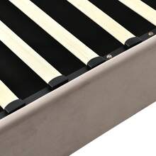 Hydraulic Double Upholstered Bed 140x200cm, Mattress Included, Adjustable Headboard, Bed With Metal Slatted Frame, Velvet, Modern Bed Frame With Storage Space, Light Grey - LIGHT GREY + Velvet + 140cm*200cm - View 8