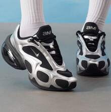 Nike Women's New Air Max Muse SE Cushioned Air Bubble Sports Running Shoes - Silver/Black - View 3