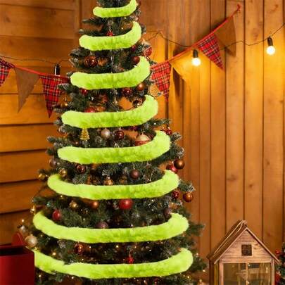 Christmas Faux Fur Ribbon Fur Trim Fabric Roll Artificial Furry Stripe For Tree Wreath Bows Decor Craft Costume Sewing