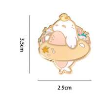 1pc Cute Seal & Duckling Swimming Enamel Badge, Sweet Summer Animal Brooch Pin, Creative Lapel Pin, Unique Clothing Accessory For Backpack, Clothes, Collar And Hat, Ideal Gift