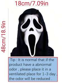 Scary Scream Mask, Horror Movie Killer Costume Prop For Halloween Adult Role Play - Multicolor - View 12