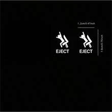 2pcs Car Stickers, Blank Button Stickers, Ejecting Passenger Button Stickers, Funny Ejecting Passenger Car Stickers, Suitable For Any Vehicle, White Stickers, Perfect Gift For Car Enthusiasts - White - View 2