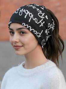 多功能颈部保暖器、女士冬季围脖、双面围巾、扭纹头带、拉法帽 - 彩色 - 查看 20