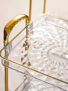 Double Layer Tray, PET Material, Durable And Shatter-Resistant, Multi-Scenario Multi-Function Storage Tray, Suitable For Kitchen, Bathroom, Living Room And Other Tabletop Daily Storage, Suitable For Various Holiday Celebrations, Weddings, Parties, Dinner Parties, Desserts, Snacks, Bread And Cake Trays - Transparent - View 3