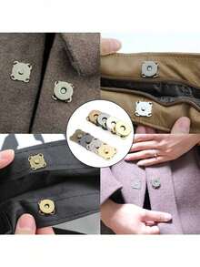Hand-Sewn Plum Blossom Magnetic Buckle, Diy Concealed Magnetic Buckle For Luggage, Coats, And Bags, Invisible Mother-And-Child Magnetic Buttons, Magnetic Snaps, Invisible Metal Sewn Buttons, Lock Buckles. Suitable For Wallets, Bags, Clothing, Crafts, And Diy Accessories.