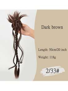 20 英寸长花辫龙须扭曲马尾辫 - 合成爪夹，女士卷发波浪接发，休闲装扮的自然造型，马尾接发，日常假发。 - 彩色 - 查看 11