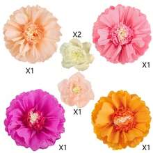 Oversized Artificial Colored Crepe Paper Flower Wall Decor, For Wedding Backdrop, Bridal Shower, Birthday Party Decoration, Carnival Party Supplies, Seasonal Celebration